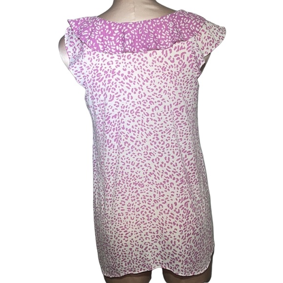 Oscar De La Renta Pink Label pink and white with ruffles. size S. - Picture 8 of 9
